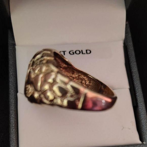 10k Gold Mens Ring Featuring Eagle With Diamond Accent Black Onyx Size 9.5..10. - Picture 6 of 6